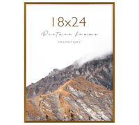 Frametory, 18x24 Aluminum Picture Frame, Acrylic Front, Thin Metal Poster Frame for 18 x 24 Pictures, Horizontal/Vertical Wall Mount (1 Pack Bronze)
