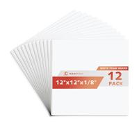 Frametory Foam Board 12 x 12 x 1/8"- 12 Pack - White Poster Board, Acid Free, Double Sided, Rigid, Sign Foamboard for Mounting, Crafts, Paintings Prints, Art, Display, Presentation and Projects