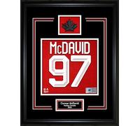 Frameworth Connor McDavid #97 Hockey Canada 2026 Jersey Number Frame - 16x20 Officially Licensed Framed Wall Art - Glass Front, Ready to Hang