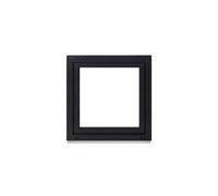 Framex Basement Window Plastic Window Interior White / Exterior Anthracite Width x Height 70 x 70 cm (700 x 700 mm) Double Compartment (32 mm) Rotating Tilting DIN Left