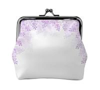 Framing Lilac Flowers coin purse for women,small womens wallet,small makeup bag for purse,ultra-thin retro change wallet, Black, One Size, Art Deco