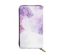 Framing Lilac Flowers in Blossom Leather Wallet RFID Blocking Credit Card Case Large Capacity Money Organizer with Zipper Pocket - Slim Minimalist Cash Wallet for Men Women Phone Clutch Gift