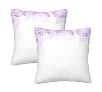 Framing Lilac Flowers In Blossom Plus Throw Pillow Cases 2 Pack Square Pillowcases Super Soft Pillow Protectors With Zipper For Couch Livingroom Sofa Bed Office Car,40x40 Cm