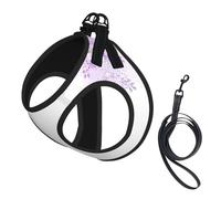 Framing Lilac Flowers In Blossom Print Adjustable Harness Leash Set For Cats And Dogs, Soft Breathable Kitten Puppy Mesh Vest With Reflective Design, Escape-Proof Lead For Small Pets Walking Training