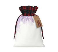 Framing Lilac Flowers In Blossom Print Christmas Wrapping Bags Gift Bags With Drawstring, Xmas Party Presents And Favors