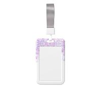 Framing Lilac Flowers in Blossom Print Detachable Neck Lanyardbadge Holder Card Name Protector Cover with Lanyard Strap
