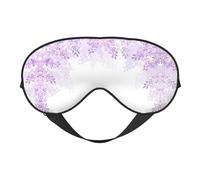 Framing Lilac Flowers in Blossom Print Functionality Cozy Eye Mask Adjustable Strap Nap Night Travel Camping Yoga Relax