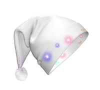 Framing Lilac Flowers In Blossom Print Santa Hat With Led Lights, Funny Christmas Hats For Adults For New Year Holiday Party Supplies