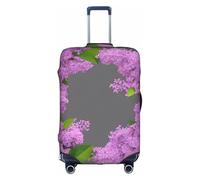Framing Lilac Flowers in Blossom Printed Luggage Wrap, Anti Scratch Trunk Skin, Double Sided Pattern Sleeve, for Airport Transit