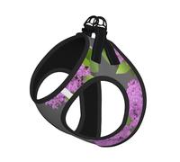 Framing Lilac Flowers In Blossom Printing Dog Summer Harness With Leash Set,Adjustable And Reflective Step-In Puppy Pet Vest Harnesses