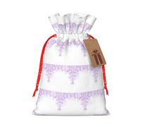 Framing Lilac Flowers In Blossom Printing Practical Christmas Bag With Drawstring,4.7x6.9 Inch For Christmas Halloween