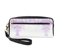 Framing Lilac Flowers in Blossom Women Cosmetic Bag Travel with Two Pockets for Daily Beauty Essentials Accessories Organizer