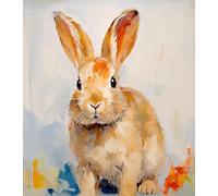 Framless DIY Oil Painting Paint by Numbers Kits for Adult,Rabbit Hare Bunny,Paint by Number for Adults Beginner,Painting by Numbers Perfect for Gift Decor,40x50cm