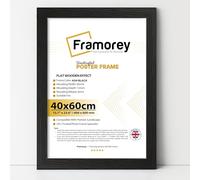FRAMOREY 60x40CM Black Photo Frame In Clear Shatterproof Styrene & Wall Mounting - 40x60 CM Picture Frames - 600x400mm Wooden Effect Poster Frame - Premium Quality Material For Home Decor