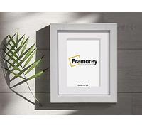 FRAMOREY Box Molding Picture Frame, 100x70CM White Wooden Effect Photo Frame, With 90x60CM Size White Mount, Wall Hanging Deep Box Poster Frame