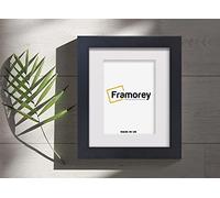 FRAMOREY Box Molding Picture Frame, 18x14" Black Wooden Effect Photo Frame, With 15x10" Size White Mount, Wall Hanging Deep Box Poster Frame