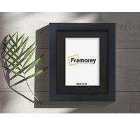 FRAMOREY Box Molding Picture Frame, 22x16" Black Wooden Effect Photo Frame, With 18x12" Size Black Mount, Wall Hanging Deep Box Poster Frame