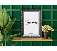 FRAMOREY Dahlia Ornate Effect Picture Frame, 16x12 Inch Size Silver Photo Frame, Traditional Wall Art Poster Frames, Photo Print Frame