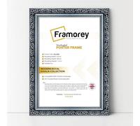 FRAMOREY Dahlia Ornate Effect Picture Frame, 90x60 CM Size Silver Photo Frame, Traditional Wall Art Poster Frames, Photo Print Frame