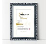 FRAMOREY Dahlia Ornate Effect Picture Frames, 60x80CM Size Silver Photo Frame With 50x70CM Size White Mount, Traditional Wall Art Poster Frames, Photo Print Frame