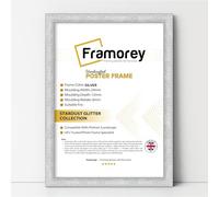 FRAMOREY Glitter Sparkle Stardust Picture Frame, 14x11 Inch Size Silver Photo Frame, Wall Hanging Photo Print Frames, Home Décor Frames