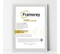 FRAMOREY Glitter Sparkle Stardust Picture Frame, A2 Size White Photo Frames, Wall Hanging Photo Print Frame, Home Décor Frames