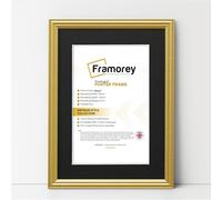 FRAMOREY LW Antique Style Photo Frames 50x60CM Size Gold Picture Frame With 40x50CM Size Black Mount, Modern Art Picture Frames, Wall Hanging Poster Frame, Photo Print Frames