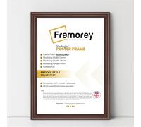 FRAMOREY Mahogany A4 Size Picture Frame, Wall Hanging Photo Frames, LW Antique Style Print Poster Frame, Wall Hanging Frames, Home Decor Frame,
