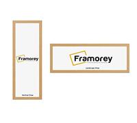 Framorey Modern Flat Oak Photo Frames, 100x45CM Size Picture Frame, Handmade Wooden Frames, Personalized Poster Frames, Certificate Frames