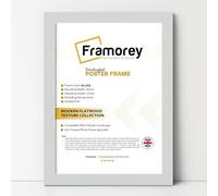 Framorey Modern Flat Picture Frame, Silver, 16x14 Inch, FN30 Style, MDF Wood Frame, Shatterproof Window