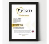 Framorey Modern Flat Picture Frames, Ash Black Photo Frames 12x8 Inch (DIN A4) Size Picture Frame, Collage Photo Frames For Wall Décor, Landscape & Horizontal Poster Frames, Various Sizes