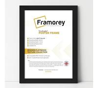 Framorey Modern Flat Picture Frames, Matt Black Photo Frames 11x9 Inch Size Picture Frame, Collage Photo Frames For Wall Décor, Landscape & Horizontal Poster Frames, Various Sizes