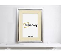 FRAMOREY Oslo Style Picture Frame, 14x12" Size Silver Photo Frame With 12x10" Size Ivory Mount, Photo College Frame, Home Decor Frames