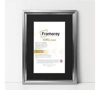 FRAMOREY Oslo Style Picture Frame, A1 Size Silver Photo Frame With A2 Size Black Mount, Photo College Frame, Home Decor Frames