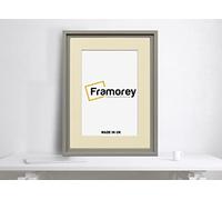 FRAMOREY Oslo Style Picture Frame, A2 Size Grey Photo Frame With A3 Size Ivory Mount, Photo College Frame, Home Decor Frames