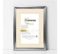 FRAMOREY Oslo Style Picture Frame, A3 Size Silver Photo Frame With A4 Size Ivory Mount, Photo College Frame, Home Decor Frames