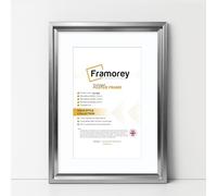 FRAMOREY Oslo Style Picture Frame, A3 Size Silver Photo Frame With A4 Size White Mount, Photo College Frame, Home Decor Frames