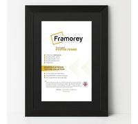 FRAMOREY Oxford Flat Wooden Effect Picture Frame, Ash Black 50x60CM Size Photo Frame With 40x50CM Black Mount, Handmade Wall Art Poster Frame, Best Living Room Photo Frames