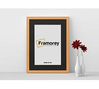 FRAMOREY Oxford Flat Wooden Effect Picture Frame, Beech A2 Size Photo Frame With A3 Black Mount, Handmade Wall Art Poster Frame, Best Living Room Photo Frames