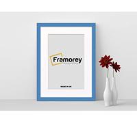 FRAMOREY Oxford Flat Wooden Effect Picture Frame, Blue 50x60CM Size Photo Frame With 40x50CM White Mount, Handmade Wall Art Poster Frame, Best Living Room Photo Frames