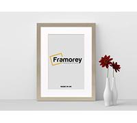 FRAMOREY Oxford Flat Wooden Effect Picture Frame, Light Oak 14x11 Size Photo Frame With 11x9 White Mount, Handmade Wall Art Poster Frame, Best Living Room Photo Frames