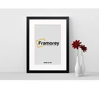 FRAMOREY Oxford Flat Wooden Effect Picture Frame, Matt Black 18x14 Size Photo Frame With 14x10 White Mount, Handmade Wall Art Poster Frame, Best Living Room Photo Frames