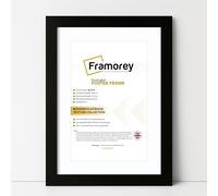 FRAMOREY Oxford Flat Wooden Effect Picture Frame, Matt Black 40x50CM Size Photo Frame With 30x40CM White Mount, Handmade Wall Art Poster Frame, Best Living Room Photo Frames