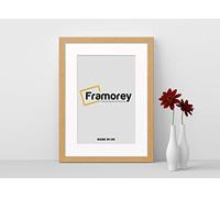 FRAMOREY Oxford Flat Wooden Effect Picture Frame, Oak 14x12 Size Photo Frame With 12x10 White Mount, Handmade Wall Art Poster Frame, Best Living Room Photo Frames