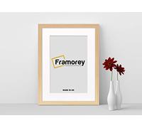 FRAMOREY Oxford Flat Wooden Effect Picture Frame, Pine 21x16 Size Photo Frame With 17x12 White Mount, Handmade Wall Art Poster Frame, Best Living Room Photo Frames