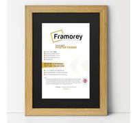 FRAMOREY Oxford Flat Wooden Effect Picture Frame, Pine A3 Size Photo Frame With A4 Black Mount, Handmade Wall Art Poster Frame, Best Living Room Photo Frames