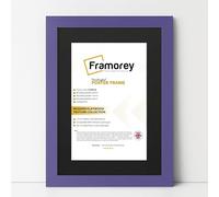 FRAMOREY Oxford Flat Wooden Effect Picture Frame, Purple 8x6 Size Photo Frame With 6x4 Black Mount, Handmade Wall Art Poster Frame, Best Living Room Photo Frames
