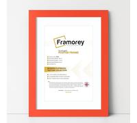 FRAMOREY Oxford Flat Wooden Effect Picture Frame, Red A2 Size Photo Frame With A3 White Mount, Handmade Wall Art Poster Frame, Best Living Room Photo Frames