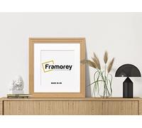 FRAMOREY Oxford Step Style Wooden Effect Picture Frame, 11x11" Square Size Oak Photo Frame With 9x9" Size White Mount, Wall Hanging Frames, Personalized Frames