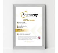 FRAMOREY Oxford Step Style Wooden Effect Picture Frame, 11x9 Inch Size Grey Photo Frames, Wall Art Poster Frames Best Photo Frames For Birthday Gift, Photo Print Frames
